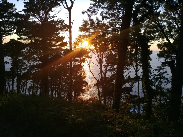 sunset in San Sebastian from monte urgull