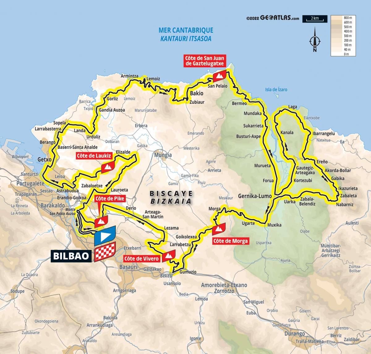 Map of Tour de France 2023