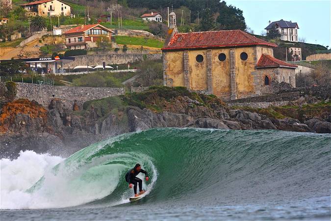 Mundaka number one spot for surf near San Sebastian.